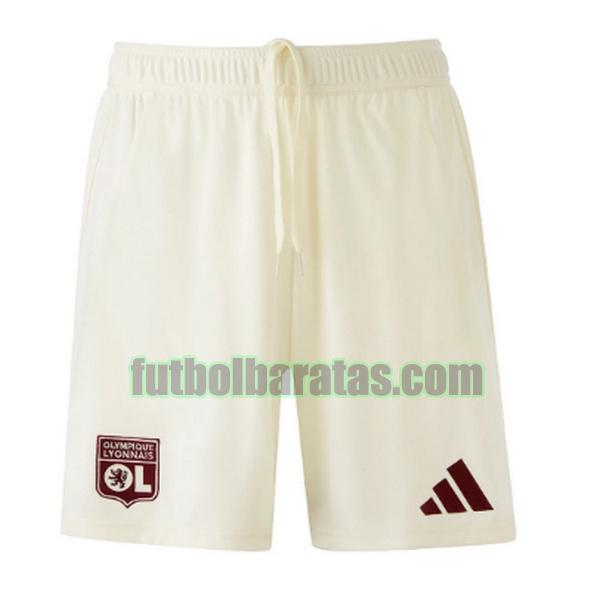 pantalones cortos lyon 2024 2025 blanco naranja tercera