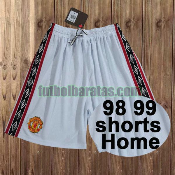 pantalones cortos manchester united 1998-1999 blanco primera