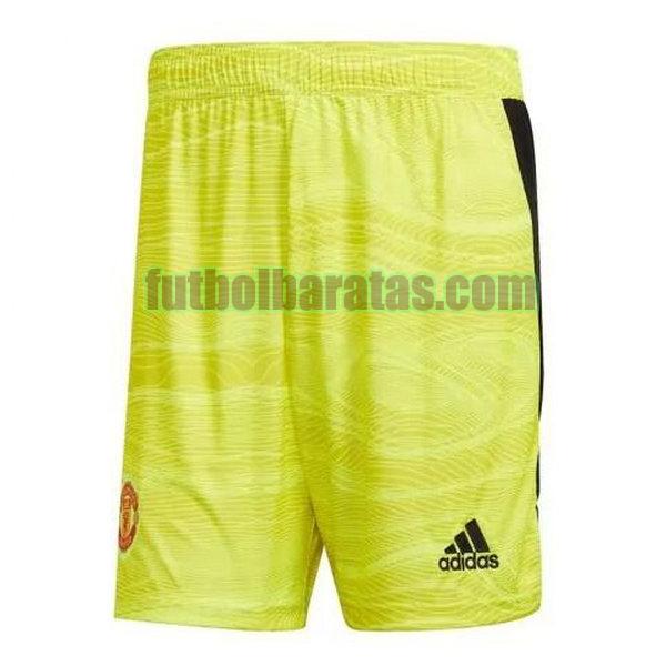 pantalones cortos manchester united 2021 2022 amarillo primera portero