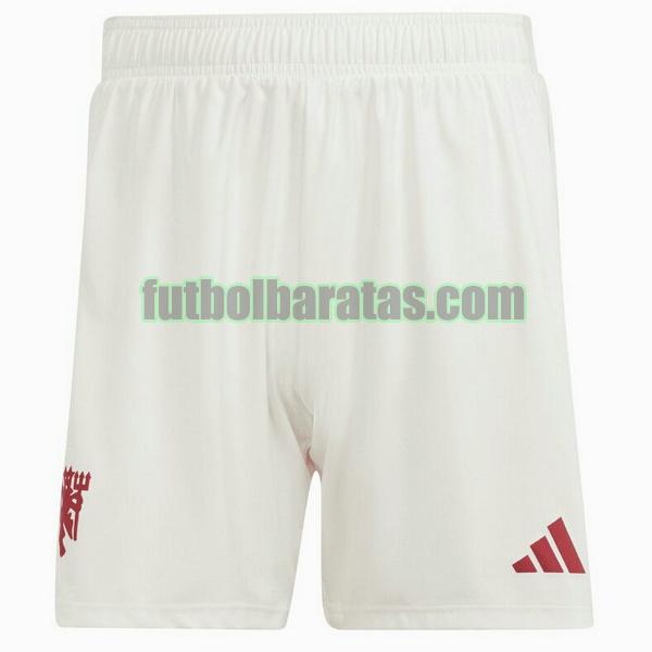 pantalones cortos manchester united 2023 2024 blanco tercera