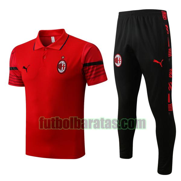 polo ac milan 2022 2023 rojo conjunto