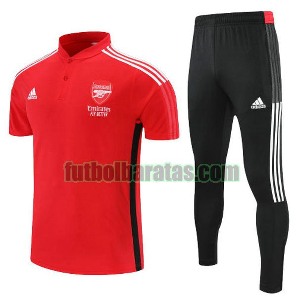 polo arsenal 2022 rojo negro conjunto