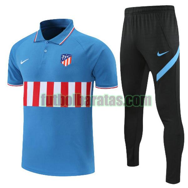 polo atletico madrid 2022 azul rojo conjunto