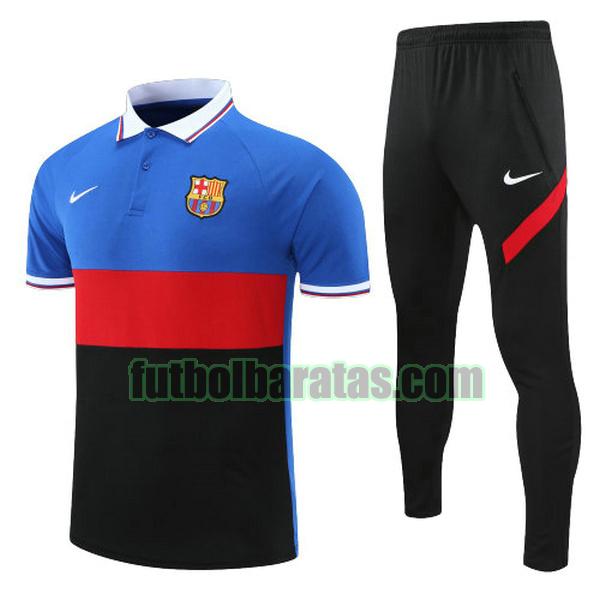 polo barcelona 2022 azul rojo negro conjunto