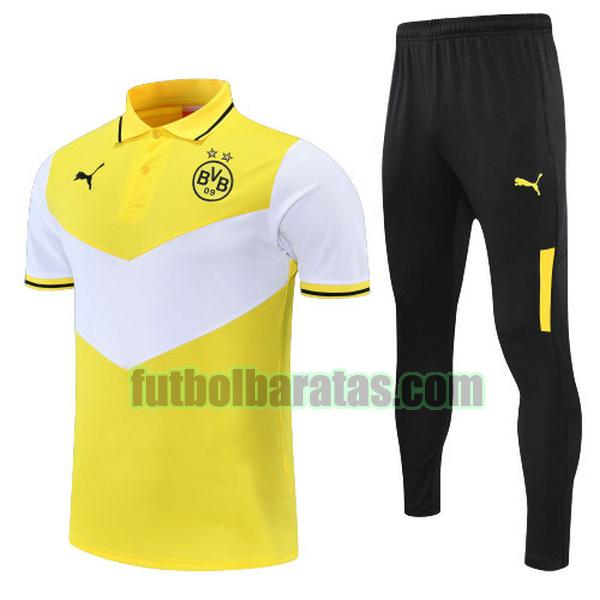 polo borussia dortmund 2022 amarillo blanco conjunto