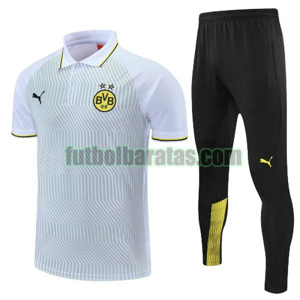 polo borussia dortmund 2022 blanco amarillo conjunto