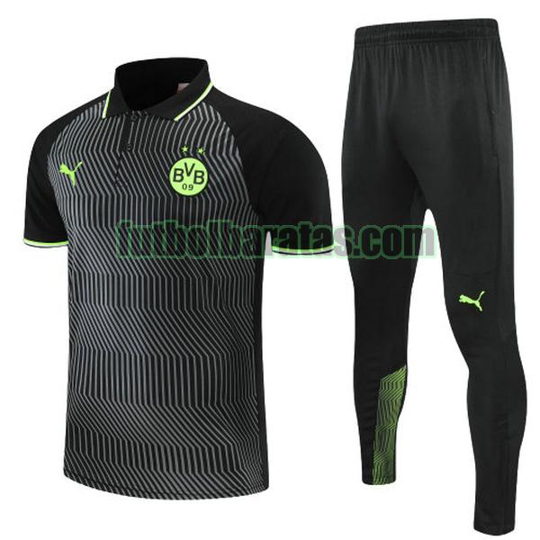 polo borussia dortmund 2022 negro conjunto