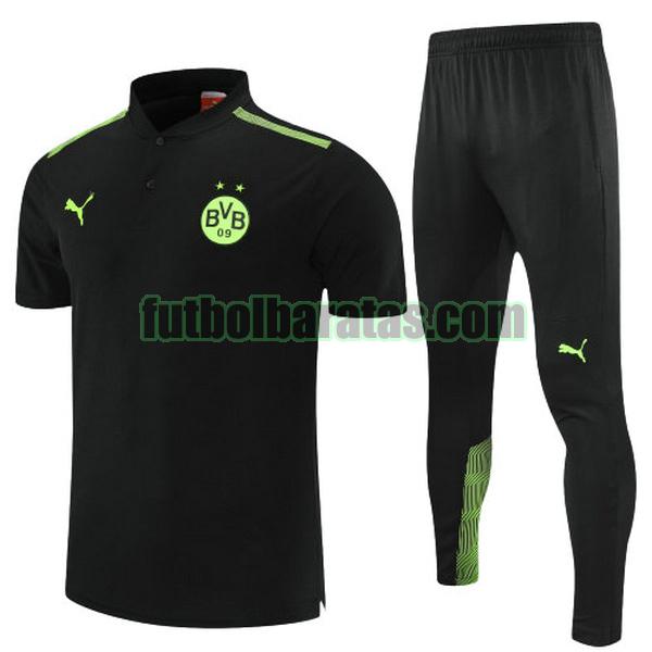 polo borussia dortmund 2022 negro verde conjunto