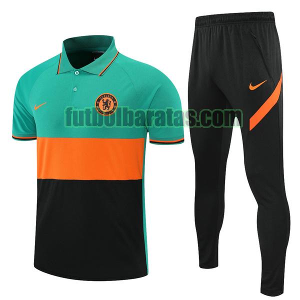 polo chelsea 2022 verde naranja negro conjunto