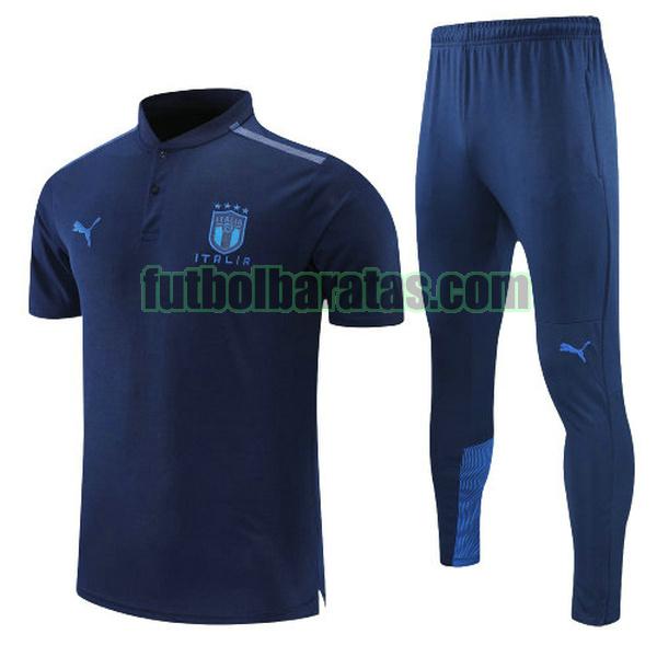 polo italia 2022 azul conjunto