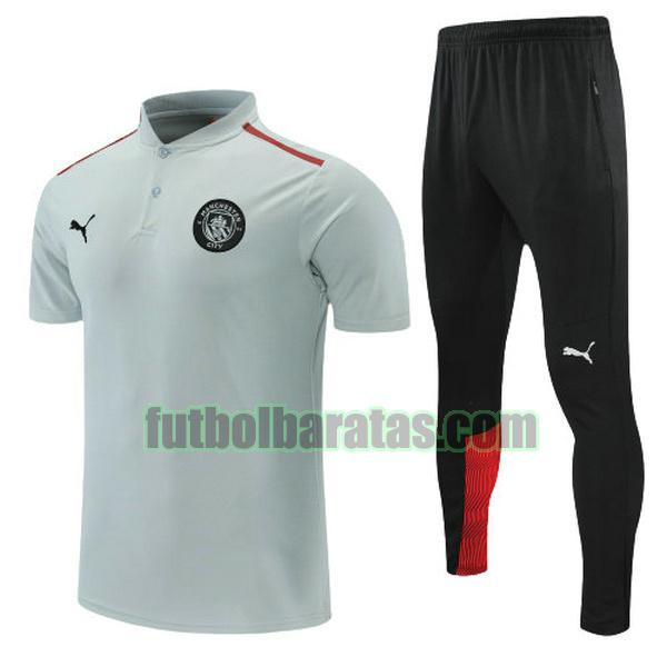 polo manchester city 2022 gris negro conjunto