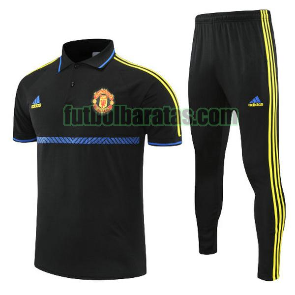 polo manchester united 2022 negro amarillo conjunto