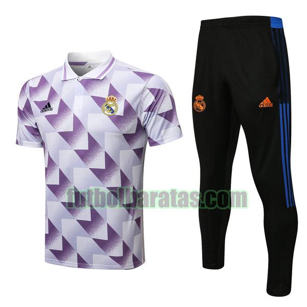 polo real madrid 2022 23 blanco purple conjunto