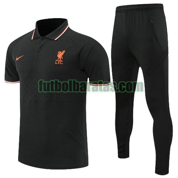 polo real madrid 2022 negro naranja conjunto