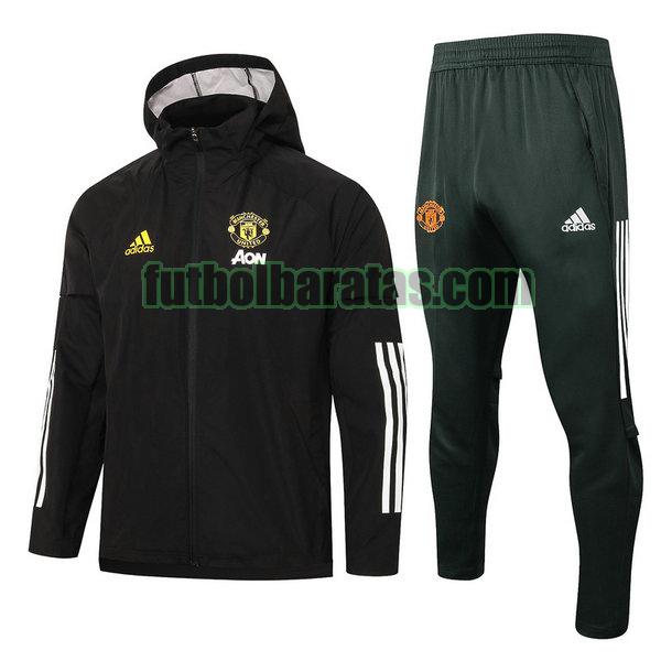 rompeviento manchester united 2021 negro conjunto