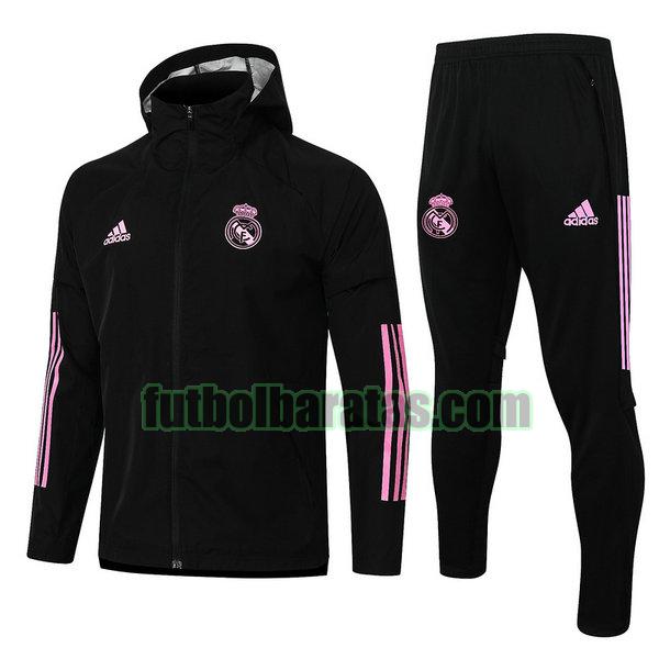 rompeviento real madrid 2021 negro conjunto