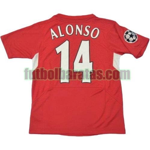 tailandia camiseta alonso 14 liverpool 2004-2005 primera equipacion