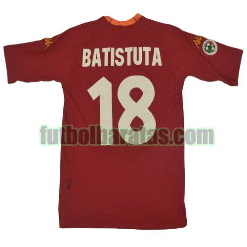 tailandia camiseta batistuta 18 as roma 2000-2001 primera equipacion