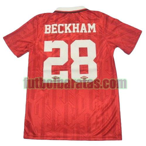 tailandia camiseta beckham 28 manchester united 1994 primera equipacion