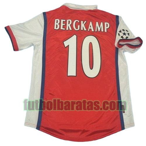 tailandia camiseta bergkamp 10 arsenal 1998 primera equipacion