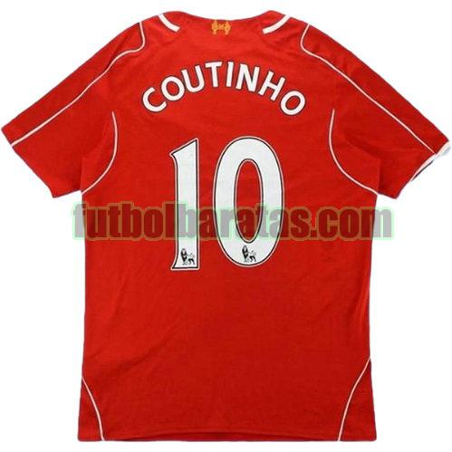 tailandia camiseta coutinho 10 liverpool 2014-2015 primera equipacion