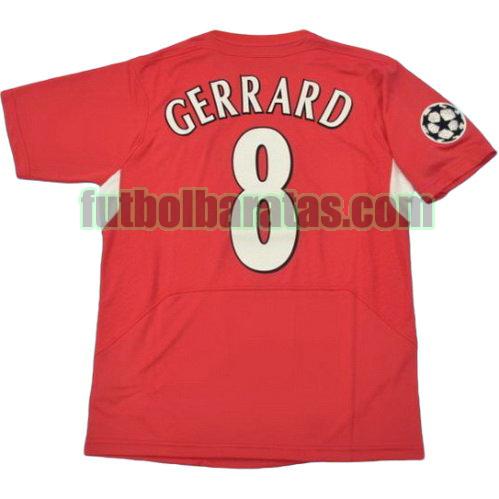 tailandia camiseta gerrard 8 liverpool 2004-2005 primera equipacion