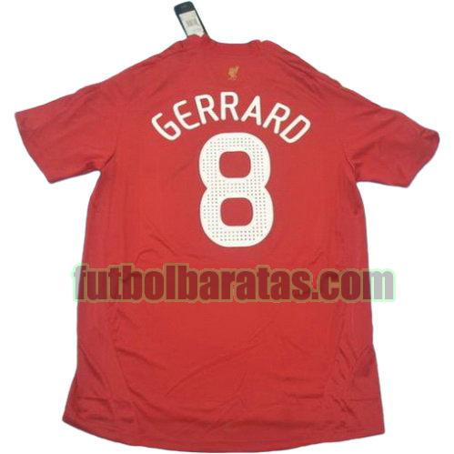 tailandia camiseta gerrard 8 liverpool 2008-2010 primera equipacion