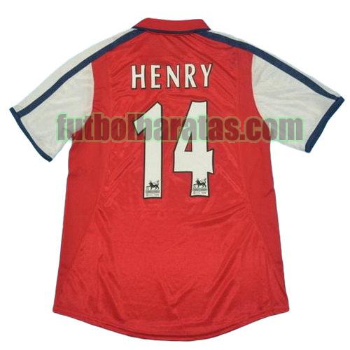 tailandia camiseta henry 14 arsenal 2000 primera equipacion