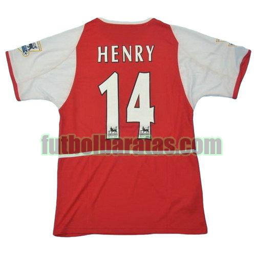 tailandia camiseta henry 14 arsenal 2002-2004 primera equipacion