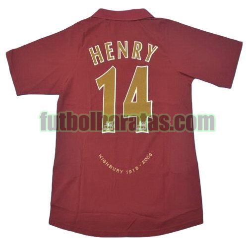 tailandia camiseta henry 14 arsenal 2005-2006 primera equipacion
