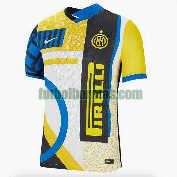 tailandia camiseta inter milan 2021 blanco azul amarillo fourth