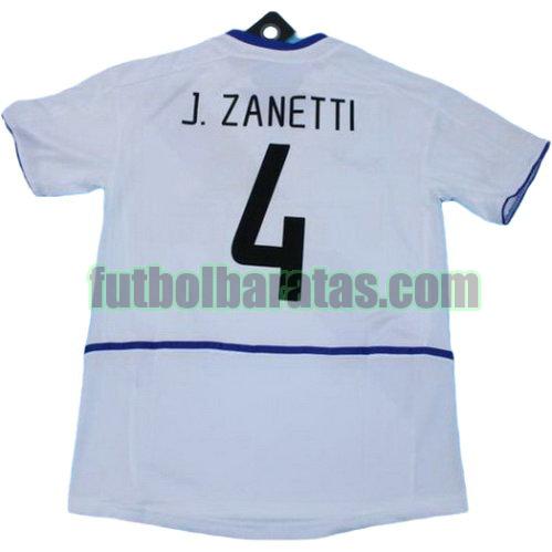 tailandia camiseta j.zanetti 4 inter milan 2002-2003 segunda equipacion