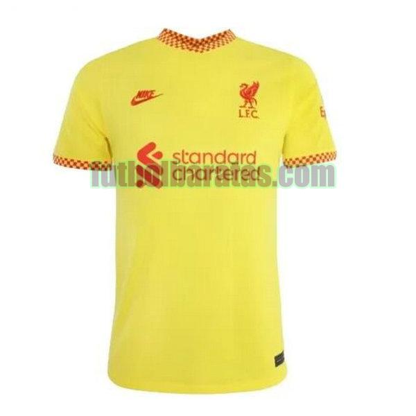 tailandia camiseta liverpool 2021 2022 amarillo tercera