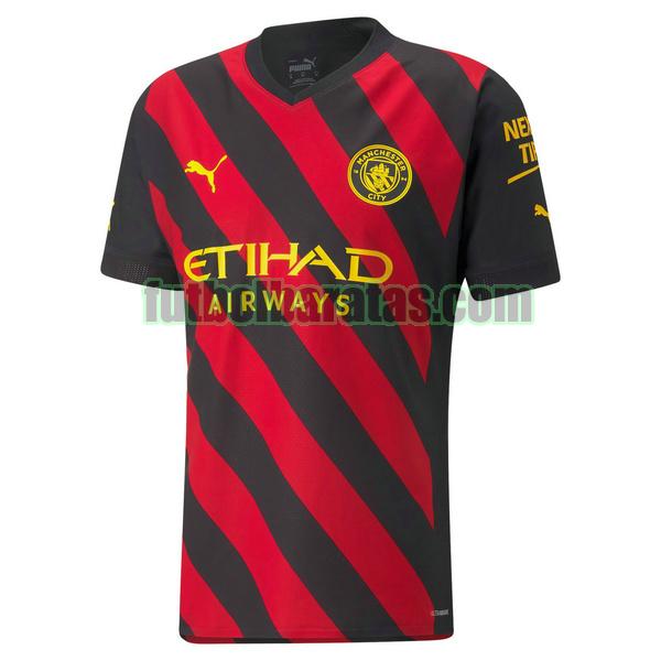 tailandia camiseta manchester city 2022 2023 negro rojo segunda