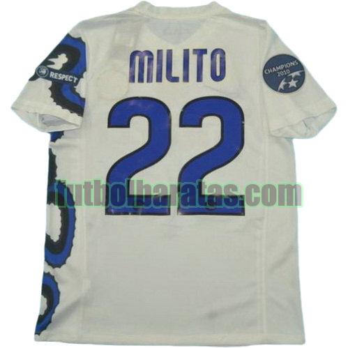 tailandia camiseta milito 22 inter milan campeones 2010 segunda equipacion