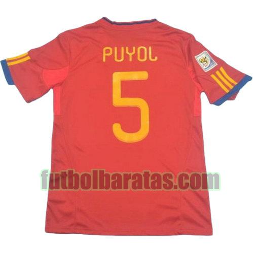 tailandia camiseta puyol 5 españa copa mundial 2010 primera equipacion