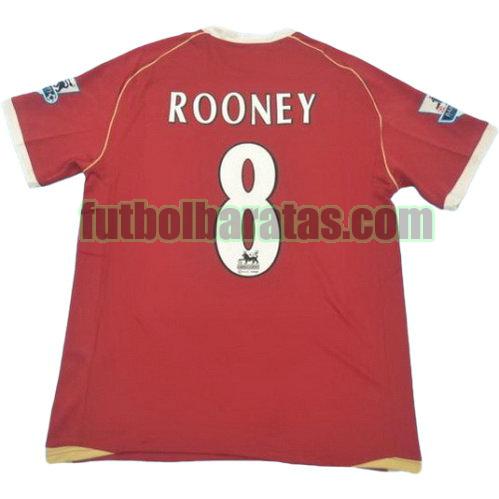 tailandia camiseta rooney 8 manchester united 2005-2006 primera equipacion