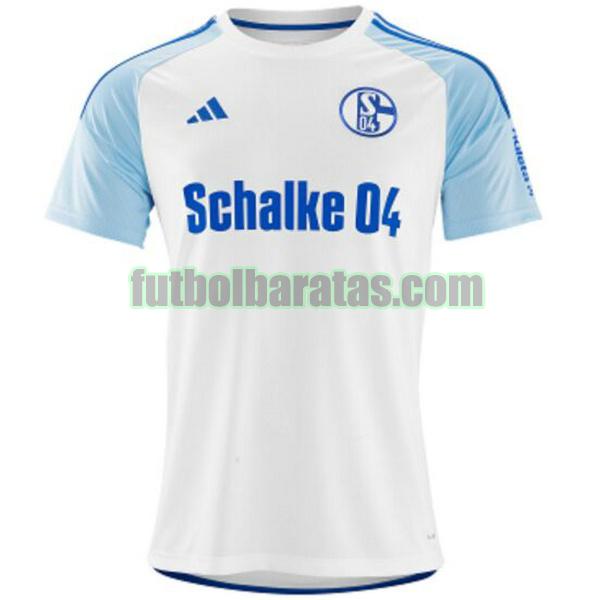 tailandia camiseta schalke 04 2023 2024 blanco azul primera
