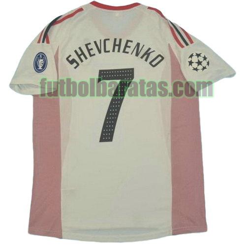 tailandia camiseta shevchenko 7 ac milan 2002-2003 segunda equipacion
