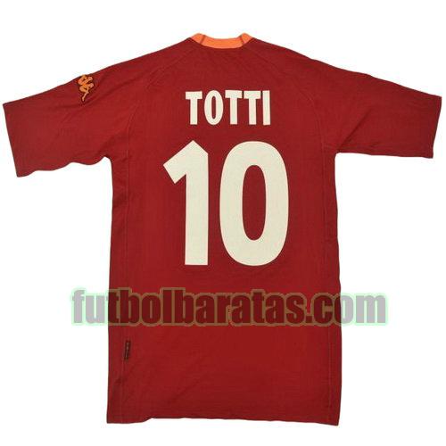 tailandia camiseta totti 10 as roma 2000-2001 primera equipacion