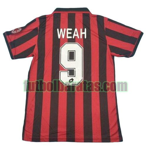 tailandia camiseta weah 9 ac milan 1996 primera equipacion